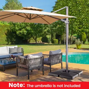 Costway 4PCS 20L Fillable Umbrella Base Stand Patio Offset Cantilever Umbrella Base