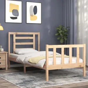 Berkfield Bed Frame with Headboard 90x200 cm Solid Wood