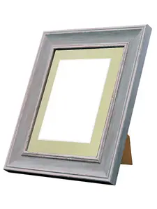 Scandi Distressed Blue Frame with Light Grey Mount for Image Size 4.5 x 2.5 Inch