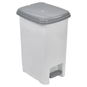 URBNLIVING 25L Slim Pedal Waste Recycling Bin Can Insert Step On Lid Kitchen Bathroom White