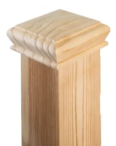 Cambridge Pyramid Newel Post Cap Pine to fit 82mm Post (W) 110mm x (L) 110mm x (H) 50mm