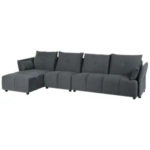 Corner Sofa TOMRA Graphite Grey Fabric Right Hand