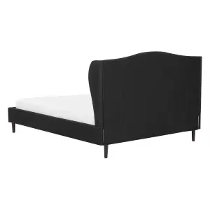 Fabric EU Double Size Bed Black COLMAR