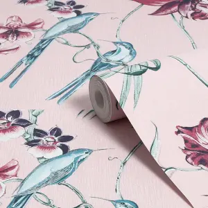 Julien MacDonald Utopia Tropical Floral Pink Wallpaper