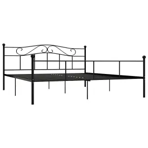 Berkfield Bed Frame Black Metal 180x200 cm 6FT Super King