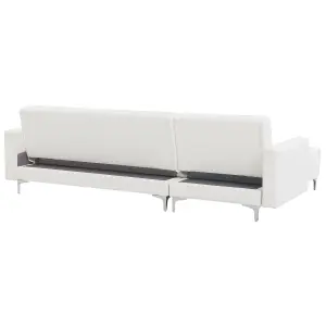 Corner Sofa ABERDEEN White Faux Leather Right Hand