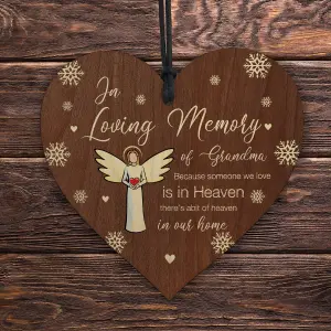 Red Ocean In Loving Memory of Grandma Memorial Bauble Ornaments Grandparents Plaque Bereavement Remembrance Christmas