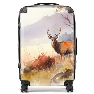 Stag Deer Water Colour Suitcase - Medium