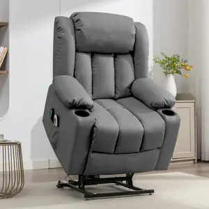 Sheridan Dual Motor Electric Riser Recliner with Massage and Heat - Grey