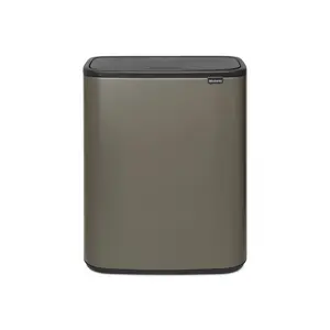 Brabantia Bo 30 Litre + 30 Litre Touch Bin with Two Inner Buckets Platinum / 60