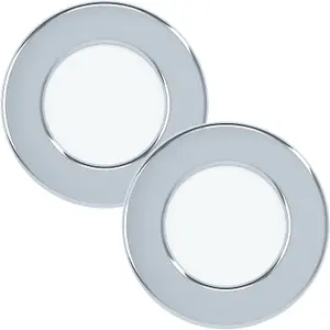 2 PACK Wall / Ceiling Flush Downlight Chrome Round Recess Spotlight 2.7W LED