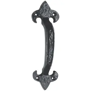 Traditional Forged Iron Pull Handle 230 x 56mm Black Antique Door Handle