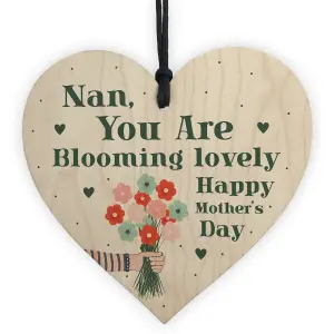 Mothers Day Gifts Wood Heart Blooming Lovely Special Nan Gift From Grandchildren