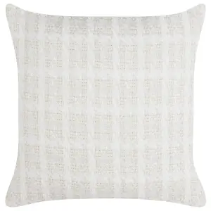 Throw Cushion DOURIS 45 x 45 cm Checked Light Beige