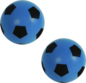 MantraRaj Pack of 2 Blue Football 17.5cm Sponge Foam Soccer Ball Suitable for Indoor Outdoor Games for Kids Garden Games