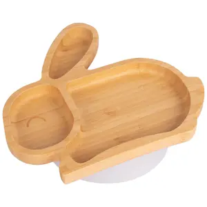 Tiny Dining - Children's Bamboo Suction Rabbit Plate - White