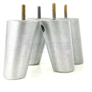 Wood Furniture Feet 100mm High Silver Replacement Furniture Legs Set Of 4 Sofa Chair Stool M8