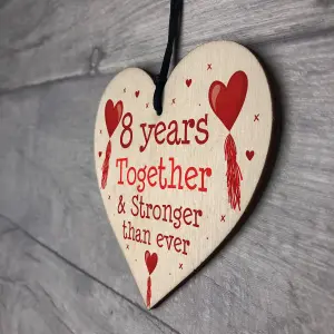 8th Anniversary Gift Wood Heart Perfect Gift For Husband And Wife Him Her Keepsake