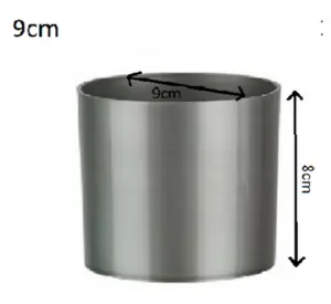 Cactus Plant Pot Round Plastic Pots Cylinder Modern Decorative Silver 9cm