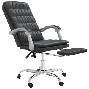 Berkfield Reclining Office Chair Black Faux Leather