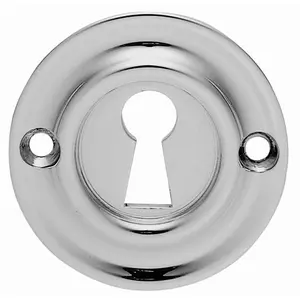 42mm Standard Keyhole Profile Escutcheon Rounded Ridge Polished Chrome