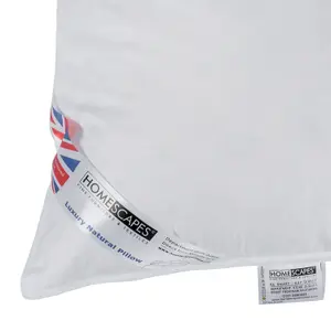 Homescapes Goose Feather & Down Camomile Pillow with Dried Camomile Insert Extra Fill