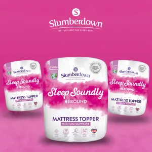 Sleep Soundly Rebound King Mattress Topper Non-Slip Mattress Cover Ideal for Caravan, Campervan, Machine Washable