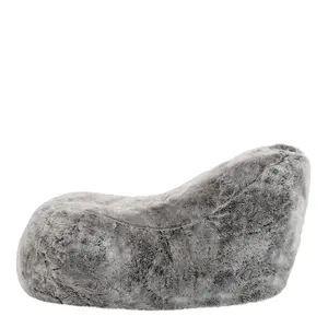 icon Kenai Faux Fur Bean Bag Lounger Arctic Wolf Grey Giant Bean Bag Chair