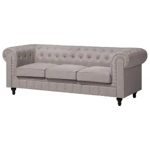 Right-Hand Corner Sofa CHESTERFIELD Beige Fabric Right Hand