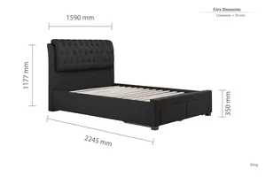 Birlea Valentino King Bed Charcoal