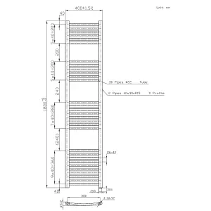 Right Radiators Prefilled Electric Curved Heated Towel Rail Bathroom Ladder Warmer Rads - Chrome 1800x400 mm