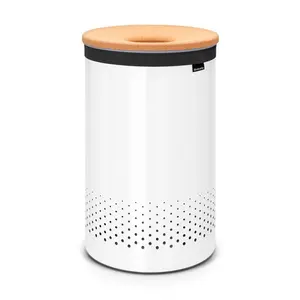 Brabantia Cork Lid Laundry Bin 35 Litre White