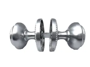 Door Knobs Round Georgian Roped Mortice Knob - Silver Satin 62mm