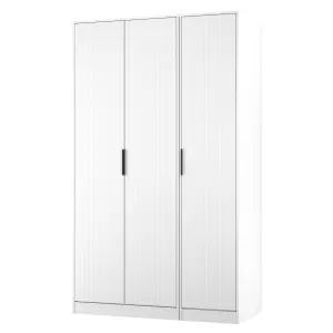 Nashville Ready assembled Contemporary White Tall Triple Wardrobe (H)1960mm (W)1108mm (D)530mm