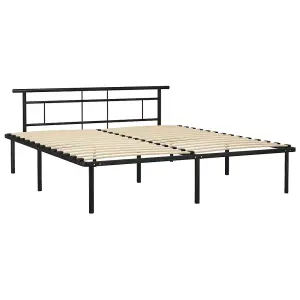 Berkfield Bed Frame Black Metal 200x200 cm