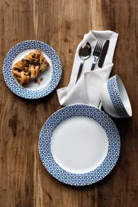 Interiors by Premier Avie Casablanca Blue Dinner Set