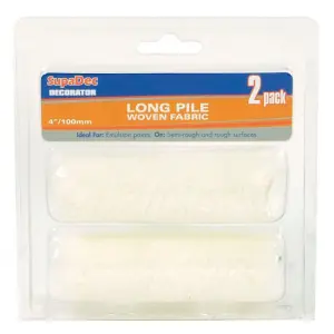 SupaDec Long Pile Mini Roller (Pack Of 2) White (One Size)