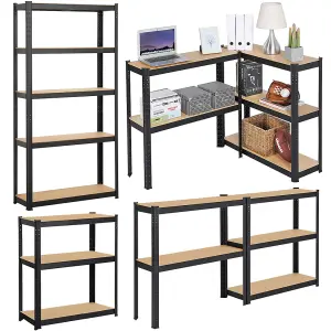 Yaheetech Black 5 Tier Steel Storage Rack for Home Office