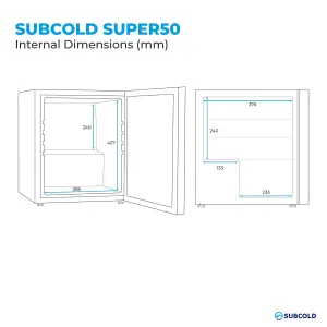 Subcold Super 50 LED Drinks Fridge - Silver