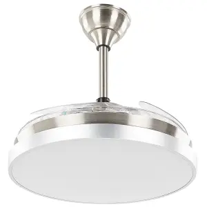 Ceiling Fan with Light Silver IBAR