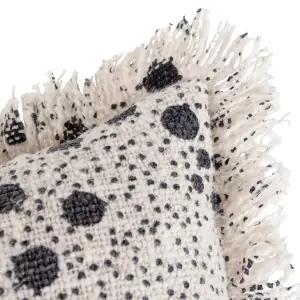 Yard Hara Woven Fringed Feather Rich Cushion