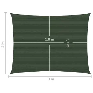 Berkfield Sunshade Sail 160 g/m2 Dark Green 2x3 m HDPE