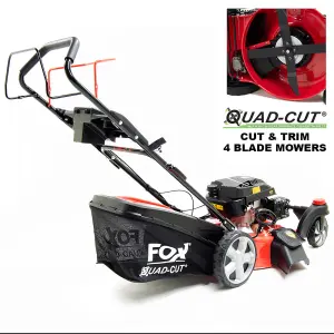 Petrol Lawn Mower Wolf Fox Zero Turn 4 Blades 20", 51cm, Recoil, Self Propelled