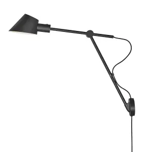 Nordlux DFTP Stay Indoor Bedroom Living Dining Hallway Wall Light In Black (Height) 54.5cm