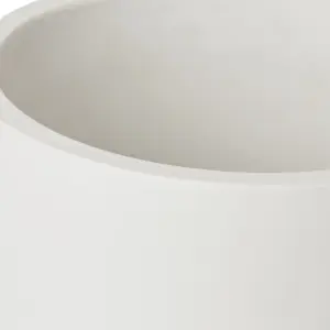 GoodHome White Concrete Plant pot (Dia) 20.5cm, (H)22cm, 4.8L