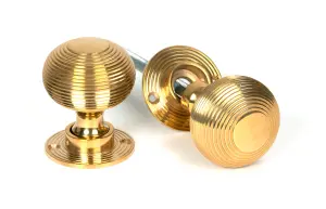 From The Anvil Polished Brass Heavy Beehive Mortice/Rim Knob Set