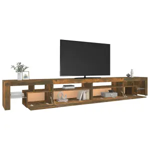 Berkfield TV Cabinet with LED Lights Smoked Oak 290x36.5x40 cm