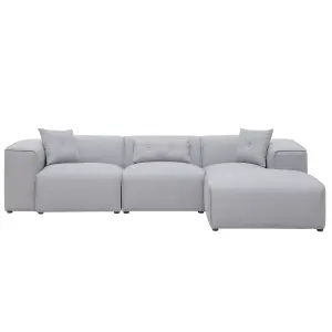 Corner Sofa DOLVA Light Grey Fabric Left Hand