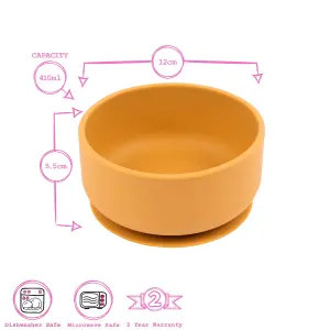 Tiny Dining - Baby Silicone Suction Bowls - Ochre - Pack of 3