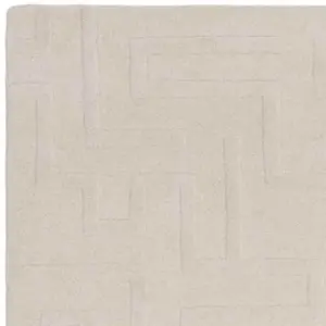 Handmade Modern Cream Abstract Wool Easy to Clean Rug for Living Room & Bedroom-120cm X 170cm